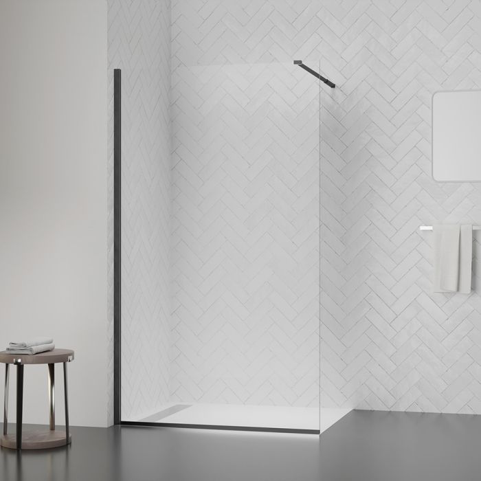 Душова перегородка Qtap Walk-In Standard BLM201.C8 100х200 см, скло Clear 8 мм, покриття CalcLess