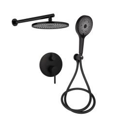 Душова система універсальна Qtap Scorpio прихованого монтажу на два споживача QTSCO113BLM45897 Black Matt