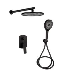 Душова система універсальна Qtap Slavonice прихованого монтажу на два споживача QTSLA113BLM45900 Black Matt