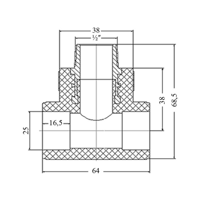 Трійник PPR Blue Ocean 25х1/2"х25 ЗР