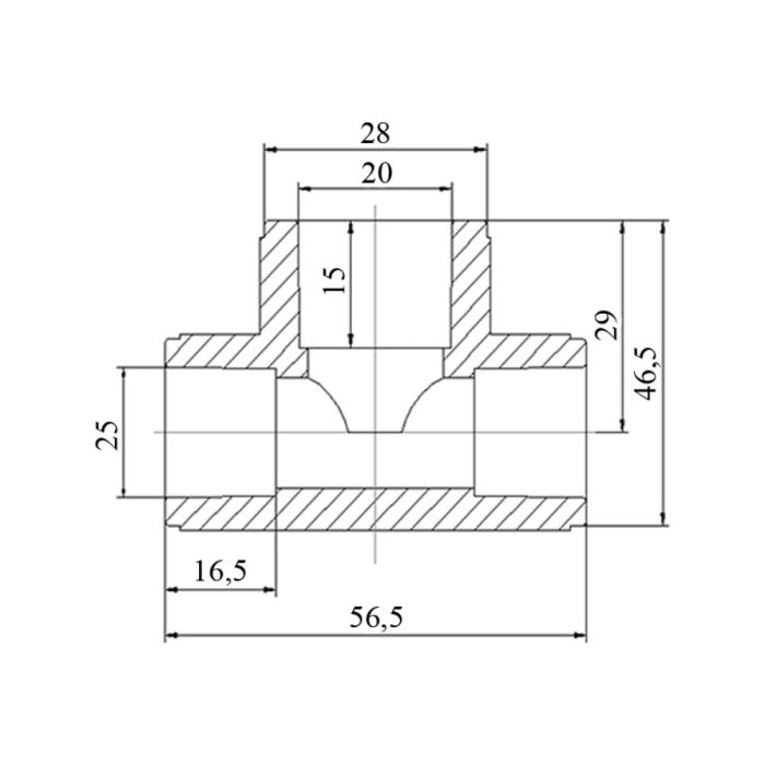 Трійник PPR Blue Ocean 25х20х25 редукційний