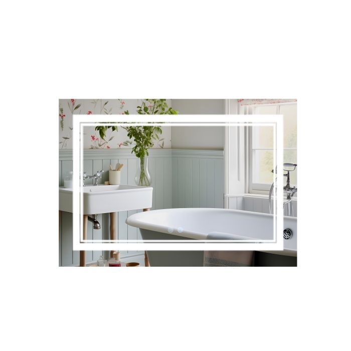 Дзеркало Qtap Cardinal 1200х800 з LED-підсвічуванням Touch, з антизапотіванням, з димером, рег. темп. кольору (3000-6500K) QT0478C12080