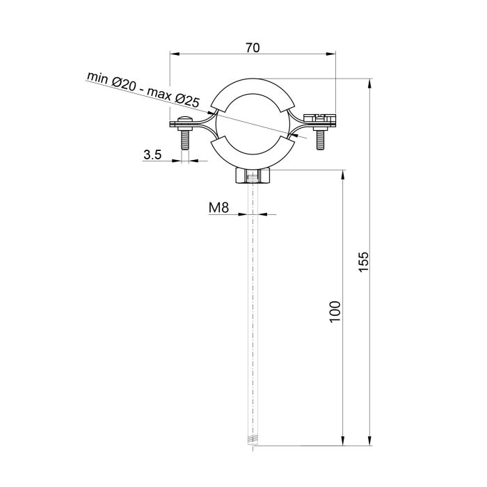 Хомут Thermo Alliance Forte 1/2" (D20-25 мм) SF10015