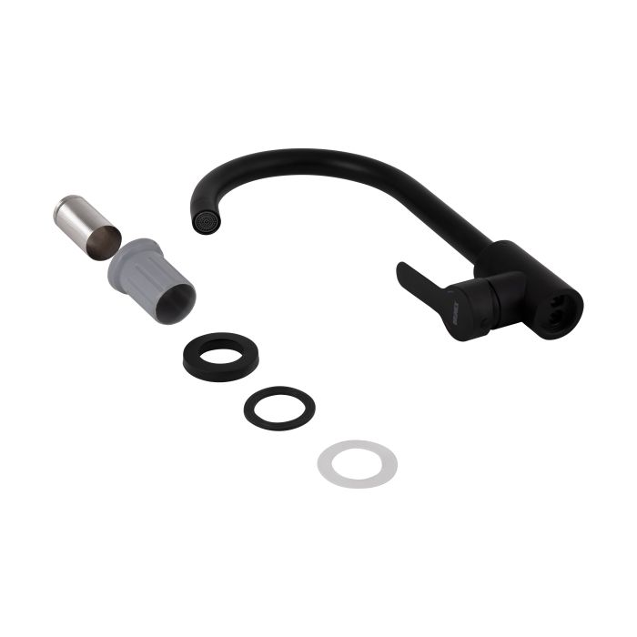 Змішувач для кухні Brinex Pure 015F U-образний  Black Matt BRIPUR015FBLM