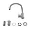 Змішувач для кухні Brinex Pure 015F3 з гнучким виливом   Nickel/Grey BRIPUR015F3NKG