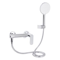 Змішувач для ванни Qtap Evia з поворотним виливом (з душовим гарнітуром) QTEVI260CRM47578 Chrome