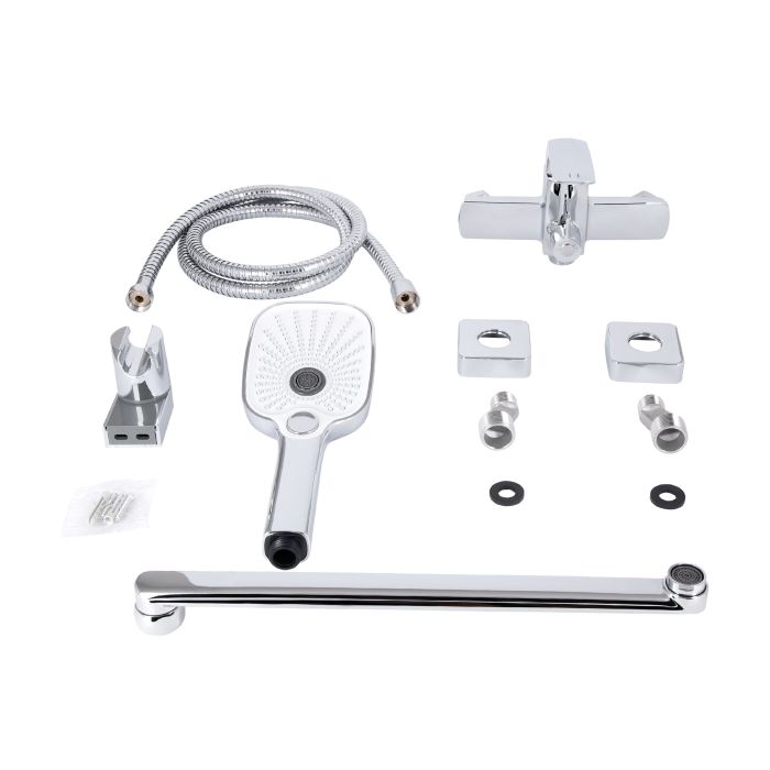 Змішувач для ванни Qtap Tern з довгим поворотним виливом (з душовим гарнітуром) QTTER260CRM47587 Chrome