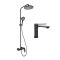 Комплект змішувачів Qtap Slavonice: Душова система QTSLA111BLM45906 + Змішувач для раковини QTSLA1042103B