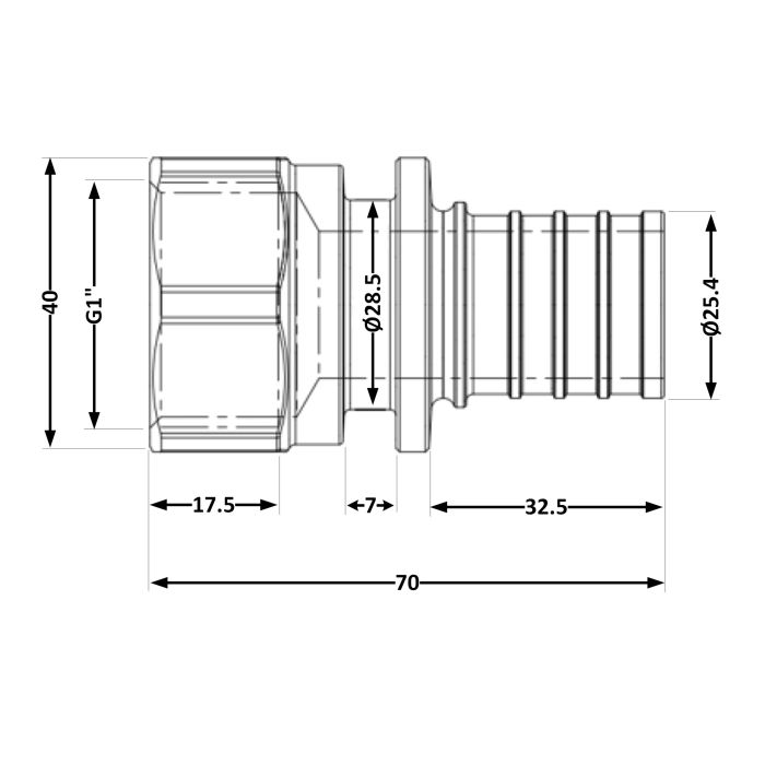 Перехідник під натяжну гільзу Icma №1033 d32х4,4-1"В 851033AFGY0