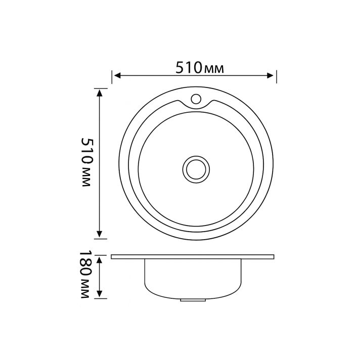 Кухонна мийка Brinex 510-D 0,8 мм Satin (BRIN510SAT08)