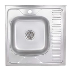 Кухонна мийка Brinex 6060-L 0,6 мм Satin (BRIN6060LSAT06)