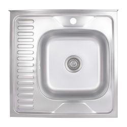 Кухонна мийка Brinex 6060-R 0,6 мм Satin (BRIN6060RSAT06)