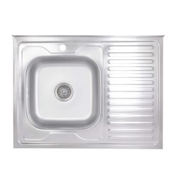Кухонна мийка Brinex 6080-L 0,6 мм Satin (BRIN6080LSAT06)
