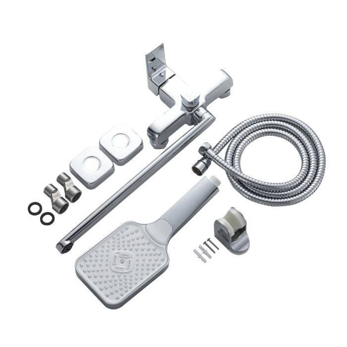 Змішувач латунний для ванни Lidz Orion 005 з поворотним виливом (з душовим гарнітуром) (k35) LDORI005CRM48094 Chrome