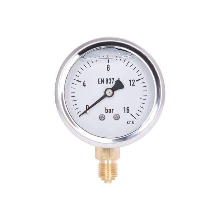 Манометр гліцериновий Thermo Alliance Forte d63 мм, 1/4"З із нижнім підключенням (латунь) 0-16 бар TAF170G16B