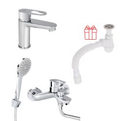 Комплект для Ванної Latwa: Змішувач для раковини LDLAT001CRM45412 + Змішувач для ванноі LDLAT006CRM45414