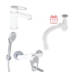 Комплект для Ванної Latwa: Змішувач для раковини LDLAT001WHI45423 + Змішувач для Ванної LDLAT010WHI45426