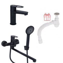 Комплект для Ванної Latwa: Змішувач для раковини LDLAT001BLA45418 + Змішувач для ванної LDLAT005BLA45420