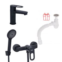 Комплект для Ванної Latwa: Змішувач для раковини LDLAT001BLA45418 + Змішувач для душевої кабіни LDLAT010BLA45421