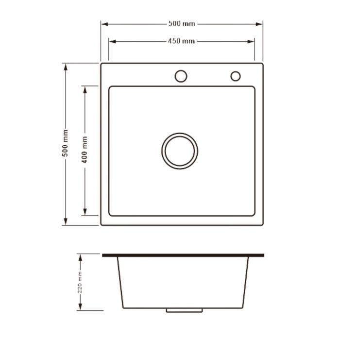 Lidz Handmade H5050H Мийка для кухні інтегрована Decor Honeycomb 2,5/0,5 мм LDH5050DEC48365