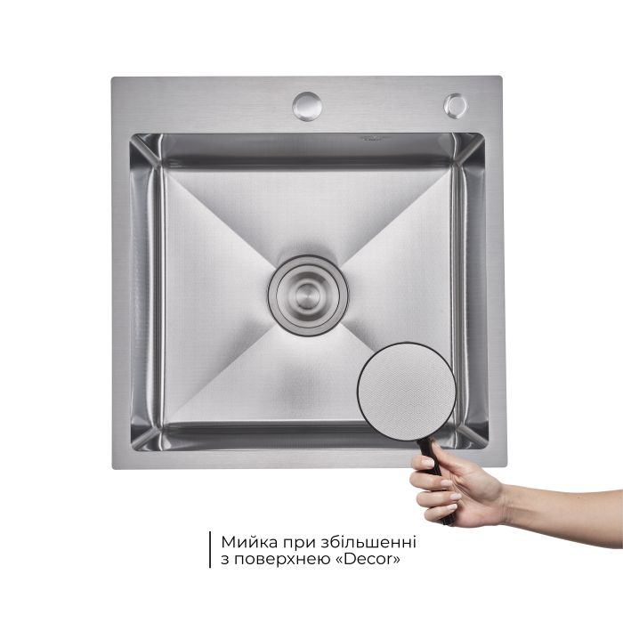 Lidz Handmade H5050H Мийка для кухні інтегрована Decor Honeycomb 2,5/0,5 мм LDH5050DEC48365