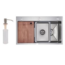 Lidz Handmade H7545 Мийка для кухні інтегрована Decor Honeycomb 3,0/1,0 мм LDH7545DEC48372