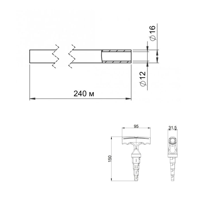 Акційний набір Thermo Alliance: Труба для підлоги PEX-a EVOH 16x2.0 мм (240 м) TAS00316240 + Калібратор для м/п труб d16-32 STD-405