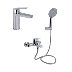 Акційний набір Qtap: Stenava New Змішувач для раковини QTSTE270CRM45535 Chrome + Stenava New Змішувач для ванни QTSTE259CRM45537 Chrome