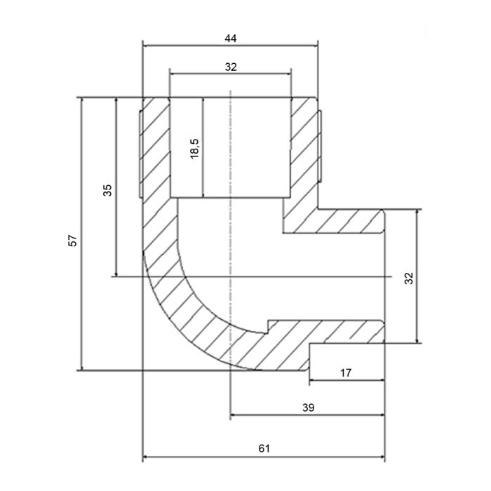 Кутик PPR Blue Ocean 32, 90° ВЗ