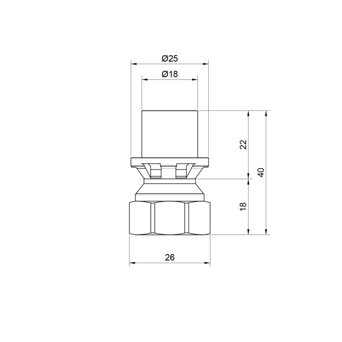 Перехідник прес Icma 16х1/2" ВР №401