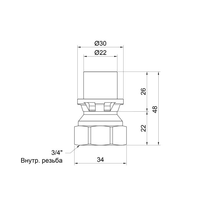 Перехідник прес Icma 20х3/4" ВР №401