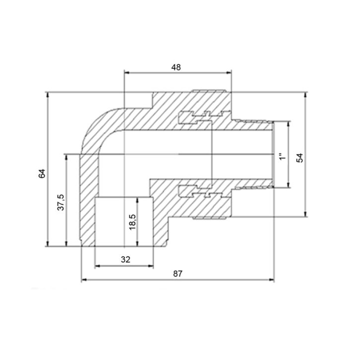 Кутик PPR Blue Ocean 32х1", 90° ЗР