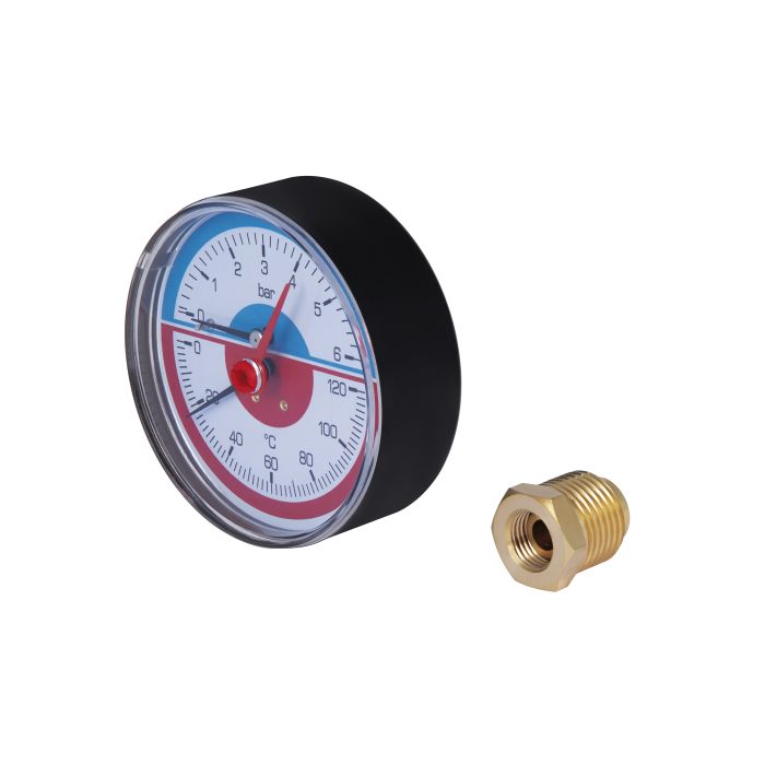 Термоманометр Icma 1/2" 0-6 бар, заднє підключення №259