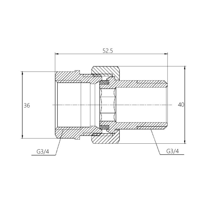 Згін "Американка" Thermo Alliance Forte 3/4" прямий SF190W20