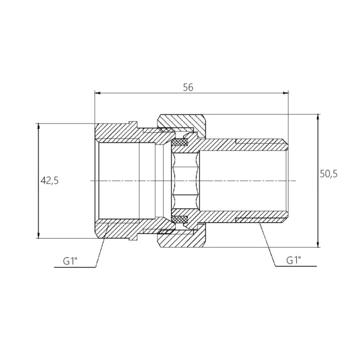 Згін "Американка" Thermo Alliance Forte 1" прямий SF190W25